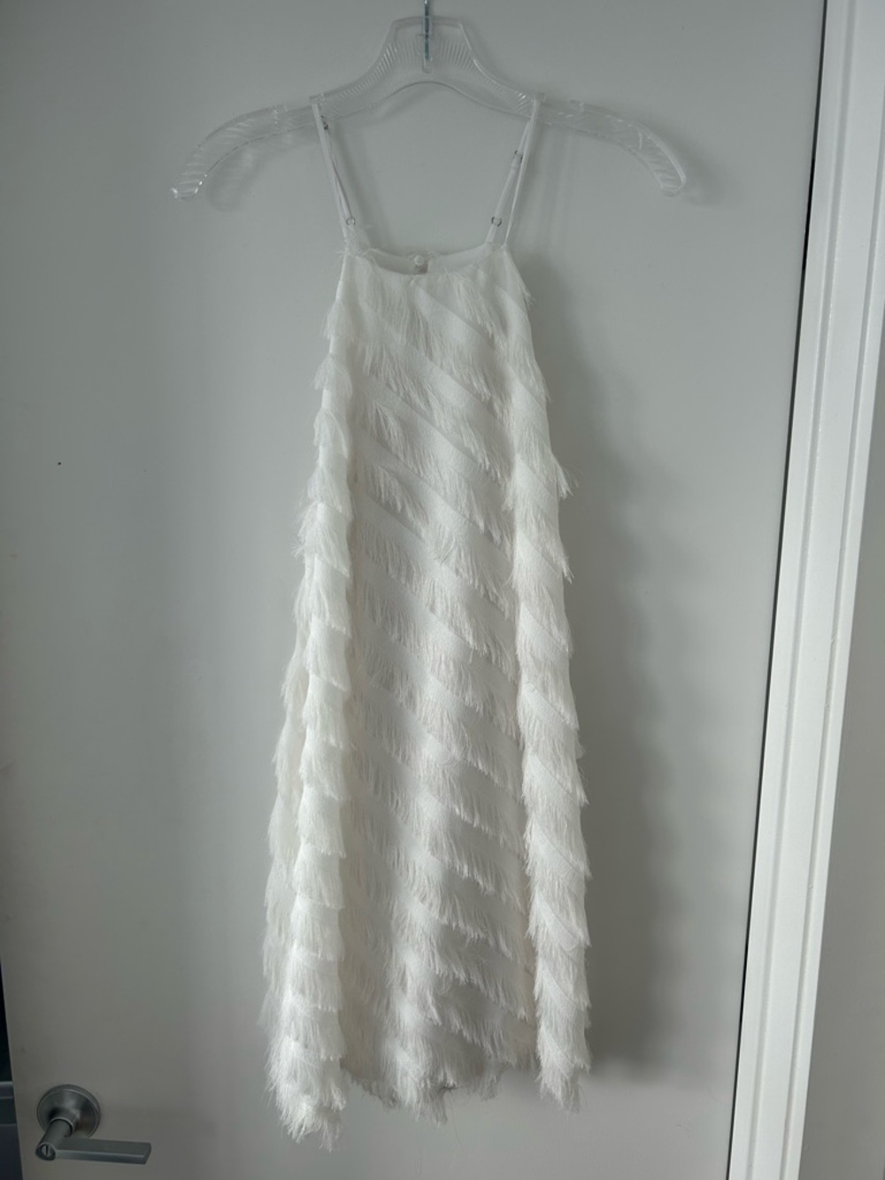 The Impeccable Pig White Feather-Trim Dress